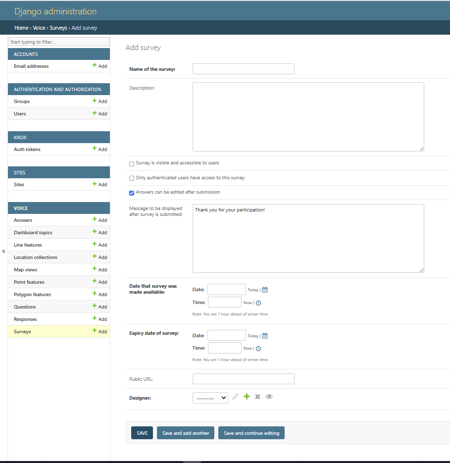Create Survey